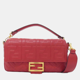 Fendi Baguette Red Lambskin Shoulder Bag 1168054