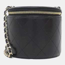Chanel Quilted Mini Round Vanity Clutch with Chain 1168069