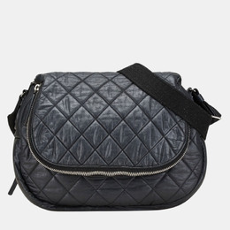 Chanel Quilted Expandable Black Leather Shoulder Bag 1168010