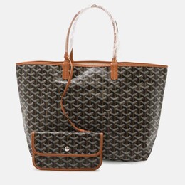 Goyard Saint Louis PM Black Brown Coated Canvas Tote Bag 1167933