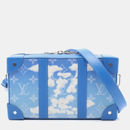 Louis Vuitton Soft Trunk Blue White Coated Canvas Leather Shoulder Bag 1167893