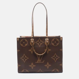 Louis Vuitton OnTheGo GM Brown Beige Coated Canvas Tote Bag 1167890