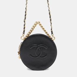 Chanel Round Black Leather Chain Shoulder Bag 1167908