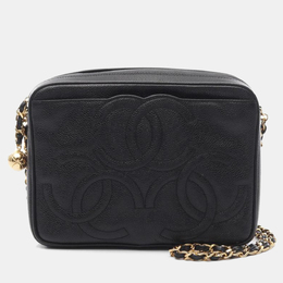 Chanel Triple CC Black Leather Chain Camera Bag 1167616
