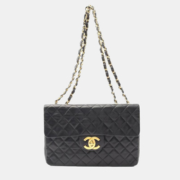Chanel Jumbo Flap Vintage Black Lambskin Shoulder Bag 1167645