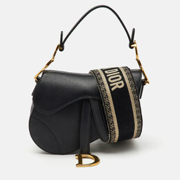 Christian Dior Black Leather Mini Saddle Bag 1166702