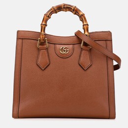 Gucci Brown Small Leather Bamboo Diana Satchel 1167358