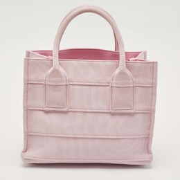 Salvatore Ferragamo Pink Signature Fabric Logo Small Tote 1167063