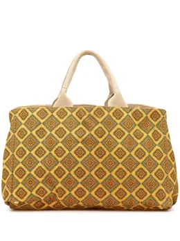 Prada 2013-2025 Large Canvas Printed Canapa satchel 30923301