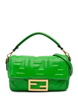 Fendi 2010-2025 Mini Zucca Embossed Leather Baguette satchel 30926896