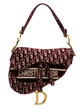 Christian Dior 2020 Oblique Embroidered Velvet Saddle Bag shoulder bag 30927012