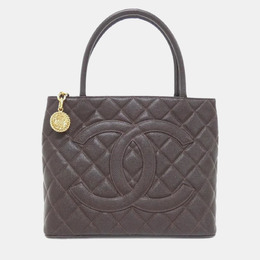 Chanel Medallion Brown Grained Calfskin Leather Tote Bag 1167991