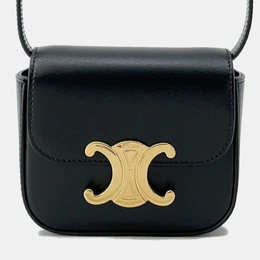 Celine Triomphe Claude Black Leather Mini Shoulder Bag 1168565