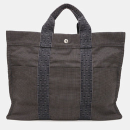 Hermes Her Line MM Gray Canvas Tote Bag 1168527