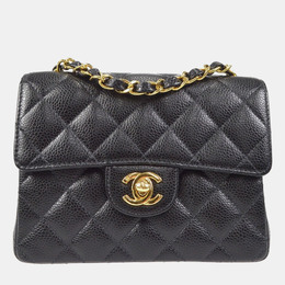 Chanel Classic Square Flap Mini Black Caviar Leather Shoulder Bag 1168696
