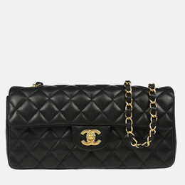 Chanel East West Black Lambskin Shoulder Bag 1168834