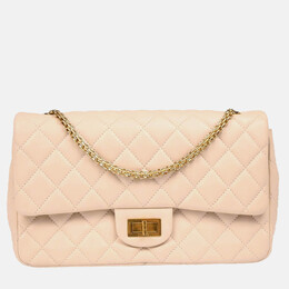 Chanel 2.55 Double Flap Beige Lambskin Shoulder Bag 1168799