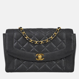 Chanel Diana Medium Black Calfskin Chain Shoulder Bag 1168843