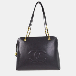 Chanel CC Timeless Black Calfskin Chain Shoulder Bag 1168786