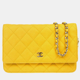 Chanel Classic Wallet On Chain Yellow Calfskin Shoulder Bag 1168772