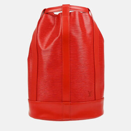Louis Vuitton Red Epi Randonnee PM Bucket Shoulder Bag 1168724