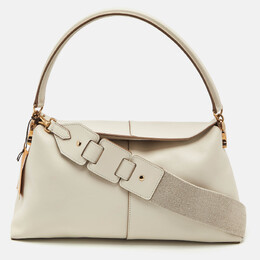 Tod's Off White Leather Small T Case Shoulder Bag 1163467