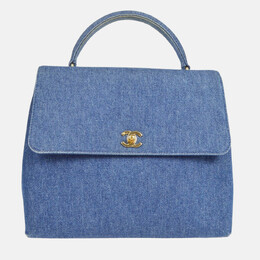 Chanel Kelly Blue Denim Top Handle Bag 1168811