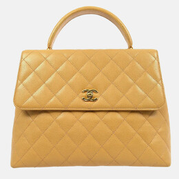 Chanel Kelly Beige Calfskin Leather Top Handle Bag 1168791