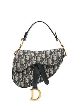 Christian Dior 2018 Mini Oblique Canvas Saddle Bag satchel 30943812
