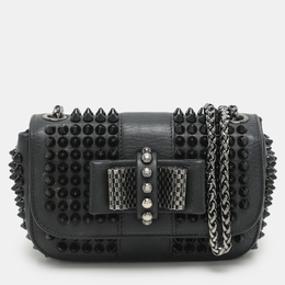 Christian Louboutin Black Leather Mini Spiked Sweet Charity Crossbody Bag 1170424