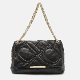 CH Carolina Herrera Black Quilted Leather Flap Chain Shoulder Bag 1169757