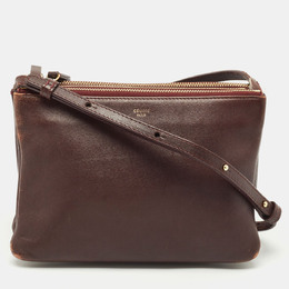 Celine Burgundy Leather Small Trio Crossbody Bag 1169144