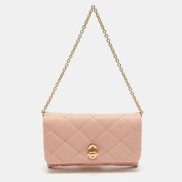 Dolce & Gabbana Pink Quilted Leather Chain Clutch 1169102