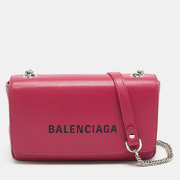 Balenciaga Pink Leather Logo Everyday Flap Shoulder Bag 1169080