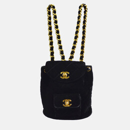 Chanel Duma Small Black Velvet Backpack 1168860