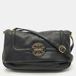 Tory Burch Black Leather Amanda Foldover Crossbody Bag 1167253