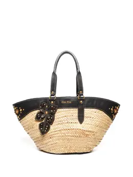 Miu Miu 2000-2020 raffia tote bag 30712308