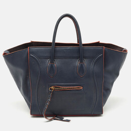 Celine Navy Blue Leather Medium Phantom Luggage Bag 1170375