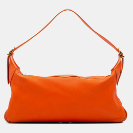 Celine Orange Medium Supple Grained Calfskin Romy Shoulder Bag 1169694