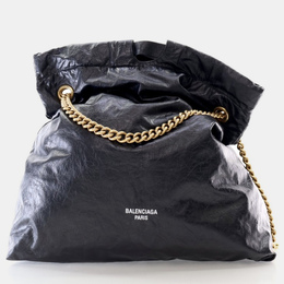 Balenciaga Crush Medium Black Calfskin Tote Bag 1169531