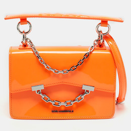 Karl Lagerfeld Neon Orange Patent Leather K/Karl Seven Top Handle Bag 1169275
