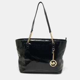 Michael Kors Black Patent Leather Jet Set Chain Tote 1169267