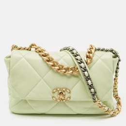 Chanel Mint Green Quilted Leather Large 19 Flap Bag 1168603
