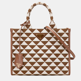 Prada Brown Small Canvas Symbole Triangolo Satchel 1169481