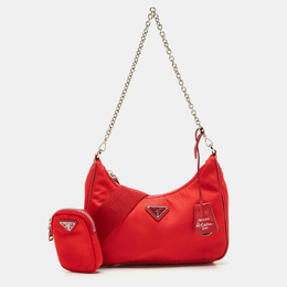 Prada Red Nylon and Saffiano Leather Re-Edition 2005 Bag 1166518