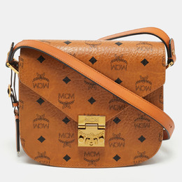 MCM Cognac Visetos Coated Canvas and Leather Patricia Crossbody Bag 1168649