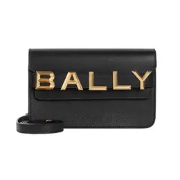 Bally-Black Logo Crossbody Vernice Grained Calf Leather Shoulder Bag-Donna 51976918204756