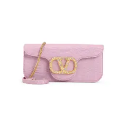 Valentino Garavani-Pink Moiré Textile Clutch-Donna 51977566519636