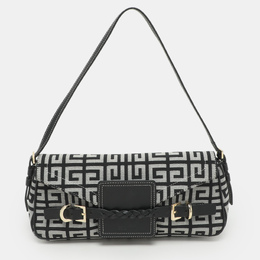 Givenchy Black/Grey Signature Canvas and Leather Shoulder Bag 1171696