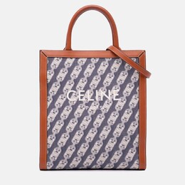 Celine Blue Small Canvas Triomphe Maillon Vertical Cabas Satchel 1170309